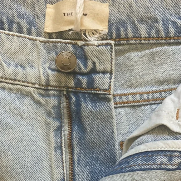 NWT $990 The Row Carel High Rise Boyfriend distressed Jeans Light Wash Size 0/25